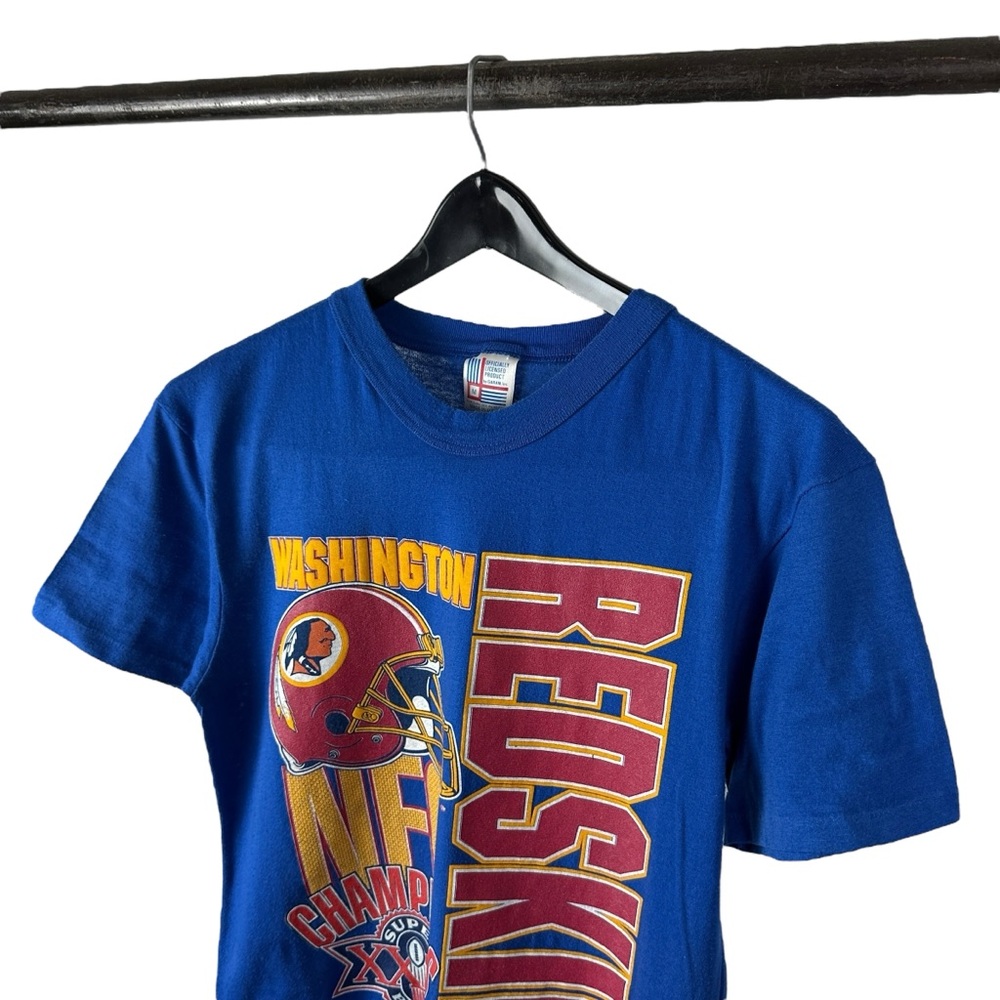 Vintage 1992 Washington Redskins Super Bowl NFL Football Blue Shirt Size M - Picture 7 of 9